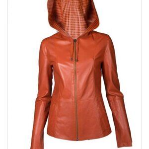 nwt Burberry Donna Milan for Burberry Reversible Baby Lambskin Hooded Jacket